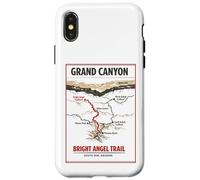 Custodia per iPhone X/XS Luminoso Angelo Trail Vintage Mappa Grand Canyon South Rim Az
