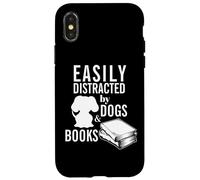 Custodia per iPhone X/XS L'umorismo dei topi di biblioteca per gli amanti dei cani facilmente distratto lettore