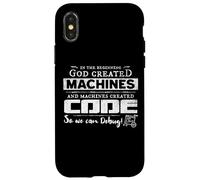 Custodia per iPhone X/XS Machines created Code. So we can Debug! Vintage, Retro, Fun