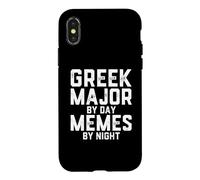Custodia per iPhone X/XS Maggiore greco di giorno Memes Night Studente di studi classici