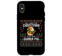 Custodia per iPhone X/XS Maglione natalizio Dear Santa Guinea Pigs Christmas Ugly