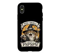 Custodia per iPhone X/XS Maine Coon Cat Wizard You Shall Not PSPS Fantasy Magic