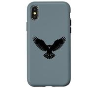 Custodia per iPhone X/XS Majestic Raptor Black Silhouette Ali Diffusione Uccello Rapace