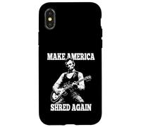 Custodia per iPhone X/XS Make America Shred Again Presidente Lincoln Suonando la Chitarra