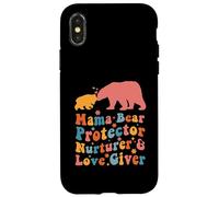 Custodia per iPhone X/XS Mama Bear Protector Love Giver Mothers Day Groovy Stylish