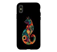 Custodia per iPhone X/XS Mandala per amanti dei gatti psichedelici