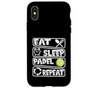Custodia per iPhone X/XS Mangia Dormi Padel Ripeti Giocatore di frasi divertenti
