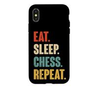 Custodia per iPhone X/XS Mangia Dormi Scacchi Ripeti