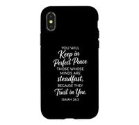 Custodia per iPhone X/XS Manterrai in perfetta pace Isaia 26:3 Fede delle Scritture