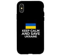 Custodia per iPhone X/XS Mantieni la calma e salva l'Ucraina Sostieni la pace ucraina Amore