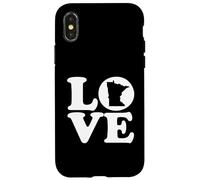 Custodia per iPhone X/XS Mappa del Minnesota Love Graphic