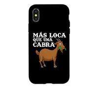 Custodia per iPhone X/XS Más Loca Que Una Cabra Granja Granjero Campesina Retro