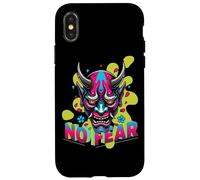 Custodia per iPhone X/XS Maschera giapponese Oni Cyberpunk Demone Samurai Streetwear Art