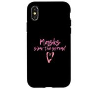 Custodia per iPhone X/XS Masks Slow The Spread Cute Pink Heart Face Mask For Girls