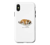Custodia per iPhone X/XS Mastiff Yoga Dog Day 3 Tentativo
