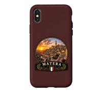 Custodia per iPhone X/XS Matera Italia Tramonto Vecchio e Città Mediterraneo Design