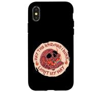 Custodia per iPhone X/XS May The Bridges I Burn Light My Way Skull Gothic Graphic