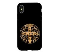 Custodia per iPhone X/XS Medaglia di San Benedetto PAX Pace e Protezione