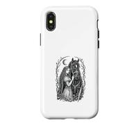 Custodia per iPhone X/XS Medieval Maiden Horse Gothic Fantasy Sword Moon Design