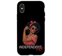 Custodia per iPhone X/XS Melanina Afrocentrica Ragazza Pin Up Nera AF Indipendente