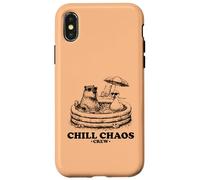 Custodia per iPhone X/XS Meme sugli animali Chill Chaos Capybara Duck