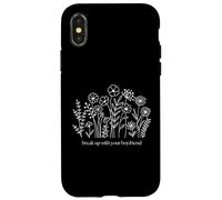 Custodia per iPhone X/XS Messaggio segreto divertente fiori rompere con il tuo ragazzo