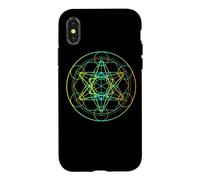 Custodia per iPhone X/XS Metatrons Cube Geometria sacra Mandala spirituale