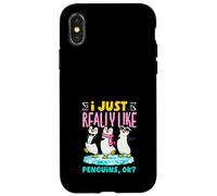 Custodia per iPhone X/XS Mi piacciono davvero i pinguini, ok? Divertente amante dei pinguini
