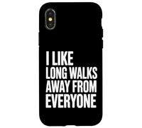 Custodia per iPhone X/XS Mi piacciono le lunghe passeggiate lontano da tutti Divertente introverso