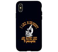 Custodia per iPhone X/XS Mi piace la microscopia e forse mi piace 3 Persone Divertente Scienza Nerd