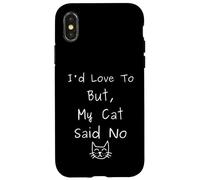 Custodia per iPhone X/XS Mi piacerebbe ma il mio gatto ha detto che non è divertente introverso sarcastico