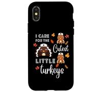 Custodia per iPhone X/XS Mi prendo cura dei tacchini più carini, Funny Nurse Turkey