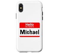 Custodia per iPhone X/XS Michael, Ciao, Il mio nome è, targhetta con nome, etichetta, personalizzata