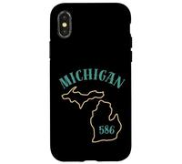Custodia per iPhone X/XS Michigan 586 Codice Area Grafico Stato Profilo Regionale Design
