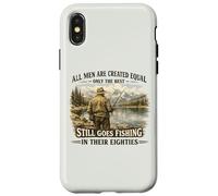 Custodia per iPhone X/XS Migliori Uomini Pesca Negli Anni Ottanta Anni 80 Pescatore Nonno