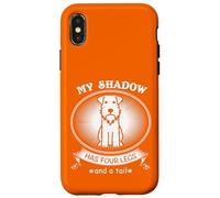 Custodia per iPhone X/XS Miniature Schnauzer My Dog is My Shadow Funny Pet Dog Lover