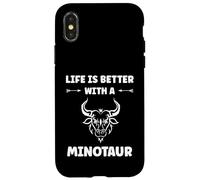 Custodia per iPhone X/XS Minimalist Monster Minotaur Greek mythology i'm a Minotaur