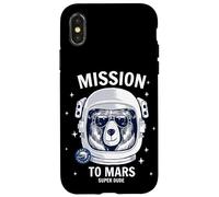 Custodia per iPhone X/XS Mission To Mars Cool Space Astronaut Bear Cartoon Graphic