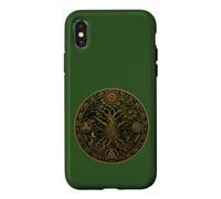 Custodia per iPhone X/XS Mitologia del bosco della foresta celtica dei druidi della quercia sacra