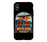 Custodia per iPhone X/XS Miyajima Hiroshima Giappone Torii Santuario Arte