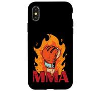 Custodia per iPhone X/XS MMA masterizzare guantoni da boxe con fuoco