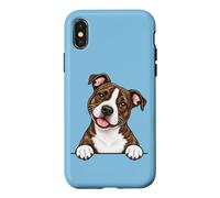 Custodia per iPhone X/XS Moms Pittie American Staffordshire Brindle Pit Bull Terrier