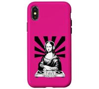 Custodia per iPhone X/XS Mona Lisa Cuffie DJ Rinascimento Art Music Lover