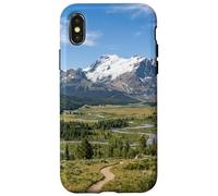 Custodia per iPhone X/XS Montagne Rocciose Scenic Valley Fiume Paesaggio Grafico