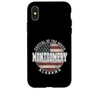 Custodia per iPhone X/XS Montgomery Alabama, bandiera americana vintage