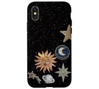 Custodia per iPhone X/XS Mosaico celeste di mezzanotte vintage Cosmic Sun Trendy Y2K