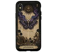 Custodia per iPhone X/XS Moth Sun Dark Gothic Crescent Moon Skull