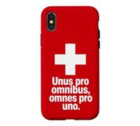 Custodia per iPhone X/XS Motto svizzero Unus Pro Omnibus Omnes Pro Uno