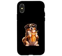 Custodia per iPhone X/XS Mountain Dog Lovers Coffee Design Divertente Bovaro del Bernese