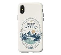 Custodia per iPhone X/XS Mountain River Faith Verse Deep Waters Comfort Citazione